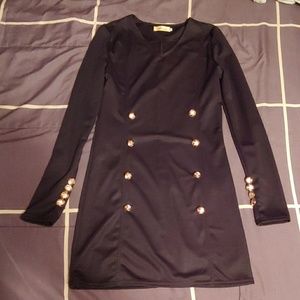 V-neck black cocktail dress